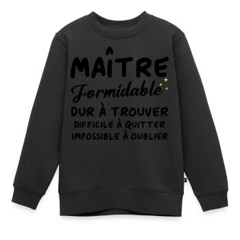 Maître formidable - Sweat Premium enfant bio - noir - Devant - AI Model Kid Female (0cm)