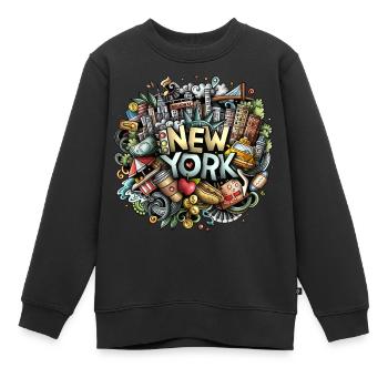 New York City Graffiti NYC Manhattan - Kinder Premium Organic Sweatshirt - Schwarz - Vorne - AI Model Kid Female (0cm)