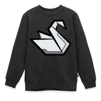 Origami - Sweat Premium enfant bio - noir - Devant - AI Model Kid Female (0cm)