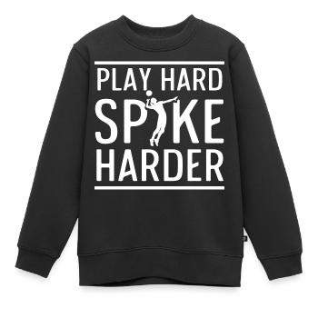 Drôle de jeu Hard Spike Setter Volleyball Pla - Sweat Premium enfant bio - noir - Devant - AI Model Kid Female (0cm)