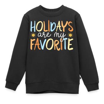 Les Vacances Sont Mes Préférées Départ Vacances - Sweat Premium enfant bio - noir - Devant - AI Model Kid Female (0cm)