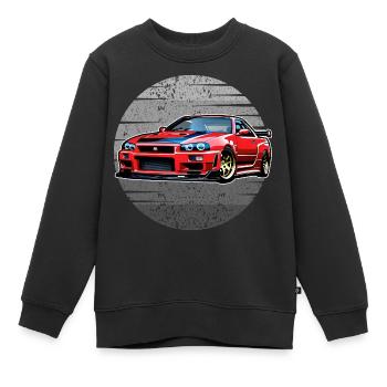 Jdm / Tuning / Turbocharger / Rims / Chiptuning - Kids Premium Organic Sweatshirt - black - Front - AI Model Kid Female (0cm)