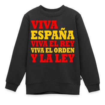 viva españa viva el rey viva el orden y la ley - Kinder Premium Organic Sweatshirt - Schwarz - Vorne - AI Model Kid Female (0cm)