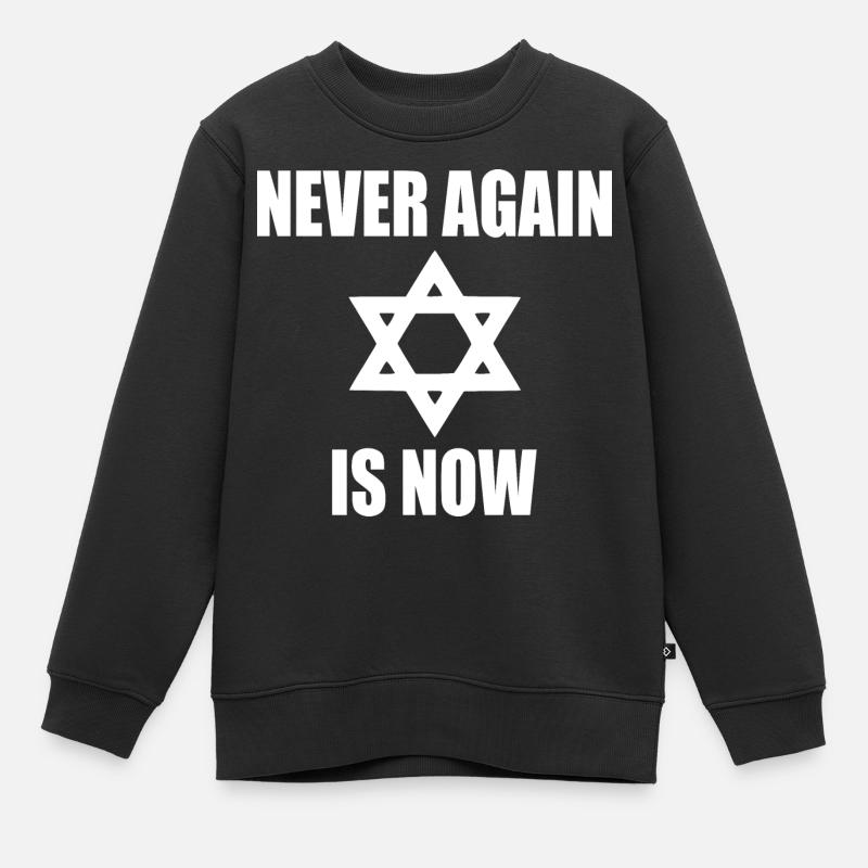 Never again is now - Kinder Premium Organic Sweatshirt - Schwarz