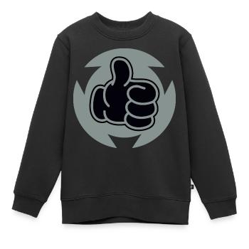 Daumen Hoch - Kinder Premium Organic Sweatshirt - Schwarz - Vorne - AI Model Kid Female (0cm)