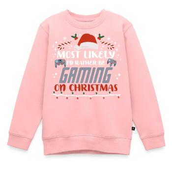 Weihnachten Gamer Gaming On Christmas Xmas - Kids Premium Organic Sweatshirt - rose - Front - AI Model Kid Female (0cm)