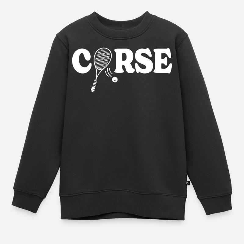 Grande Raquette De Squash Corse Joueur De Squash - Sweat Premium enfant bio - noir