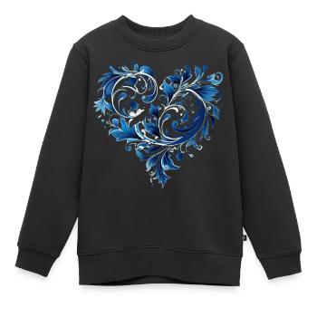 Kunst Herz Liebe Liebesbeweis Gefühle - Kinder Premium Organic Sweatshirt - Schwarz - Vorne - AI Model Kid Female (0cm)