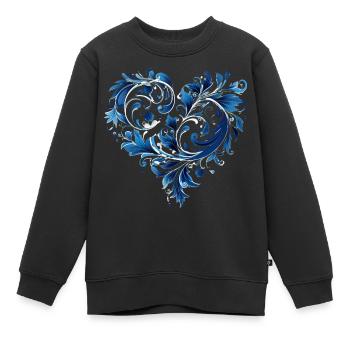 Valentinstag Herz Liebe Liebesbeweis Gefühle - Kinder Premium Organic Sweatshirt - Schwarz - Vorne - AI Model Kid Female (0cm)