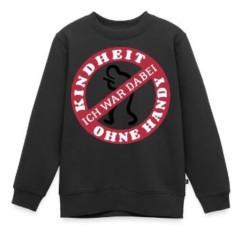 Kindheit ohne Handy - Ich war dabei - Kinder Premium Organic Sweatshirt - Schwarz - Vorne - AI Model Kid Female (0cm)