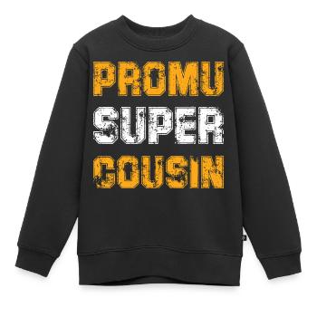 Promu Super Cousin Cadeau Rigolo Homme Cousin - Sweat Premium enfant bio - noir - Devant - AI Model Kid Female (0cm)