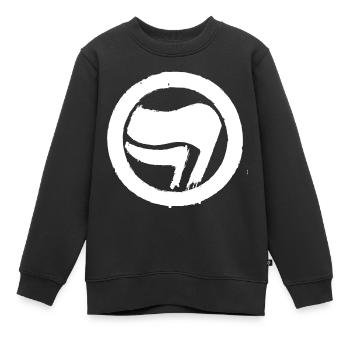 Symbol Antifaschistische Aktion - Kinder Premium Organic Sweatshirt - Schwarz - Vorne - AI Model Kid Female (0cm)