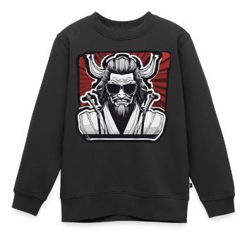 Samouraï / Japonais / Harakiri / Katana / Homme - Sweat Premium enfant bio - noir - Devant - AI Model Kid Female (0cm)