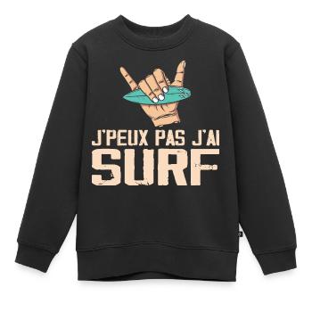 Ich kann nicht surfen - Kinder Premium Organic Sweatshirt - Schwarz - Vorne - AI Model Kid Female (0cm)