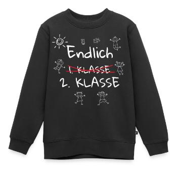 Endlich 2. Klasse Schulkind Zweite Klasse - Kinder Premium Organic Sweatshirt - Schwarz - Vorne - AI Model Kid Female (0cm)