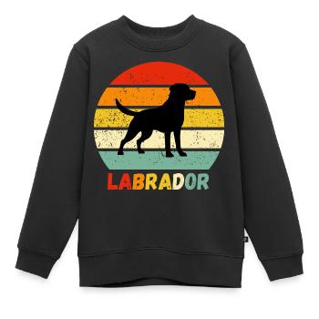 Labrador Retriever Labbi Hund Retro Geschenk Wau - Kinder Premium Organic Sweatshirt - Schwarz - Vorne - AI Model Kid Female (0cm)