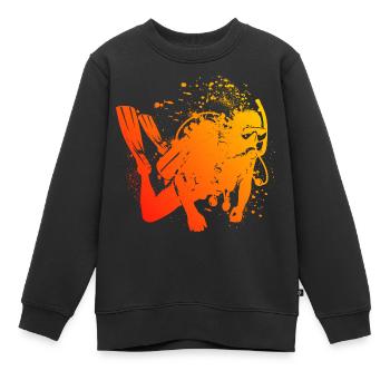 Plongeur Plongée sous-marine Plongée sous-marine Plongée sous-marine - Sweat Premium enfant bio - noir - Devant - AI Model Kid Female (0cm)