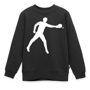 Spieler beim Tischtennis - Kinder Premium Organic Sweatshirt - Schwarz - Vorne - AI Model Kid Female (0cm)