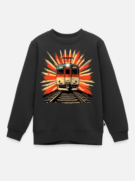 Illustration de chemin de fer - Sweat Premium enfant bio - noir