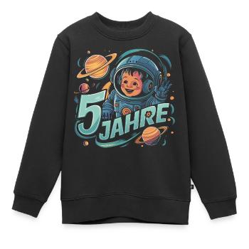 5 Jahre Kleiner Astronaut im Weltraum und Sterne - Kinder Premium Organic Sweatshirt - Schwarz - Vorne - AI Model Kid Female (0cm)