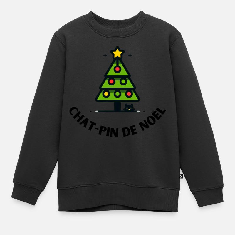 Chat-pin de noël - Sweat Premium enfant bio - undefined