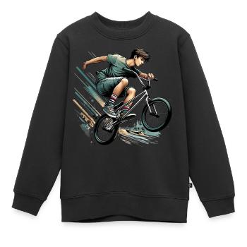 BMX Fahrrad Radfahrer - Kinder Premium Organic Sweatshirt - Schwarz - Vorne - AI Model Kid Female (0cm)
