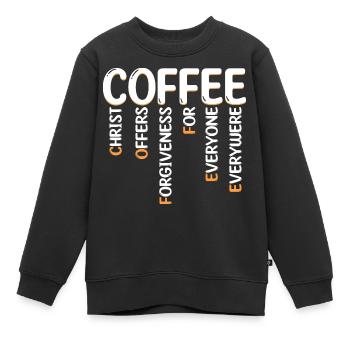 Humor Kaffee Christliche Reisen - Kinder Premium Organic Sweatshirt - Schwarz - Vorne - AI Model Kid Female (0cm)