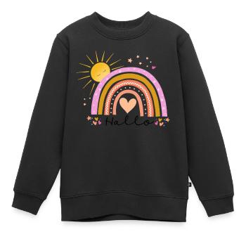 Rainbow - Kids Premium Organic Sweatshirt - black - Front - AI Model Kid Female (0cm)