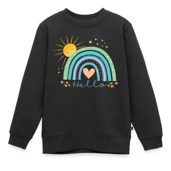 Arc-en-ciel - Sweat Premium enfant bio - noir - Devant - AI Model Kid Female (0cm)