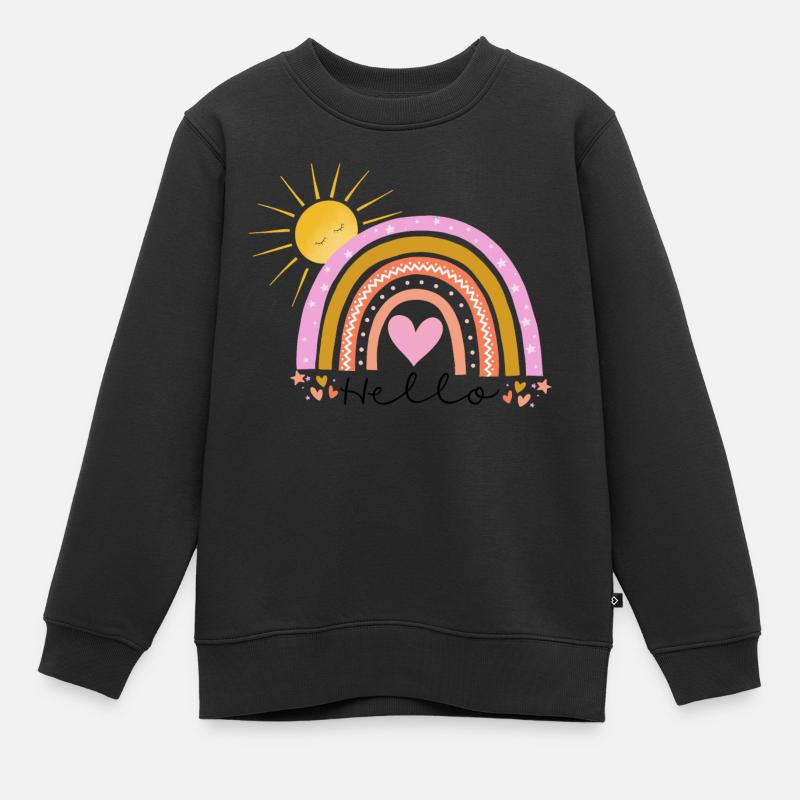 Regenbogen - Kinder Premium Organic Sweatshirt - Schwarz