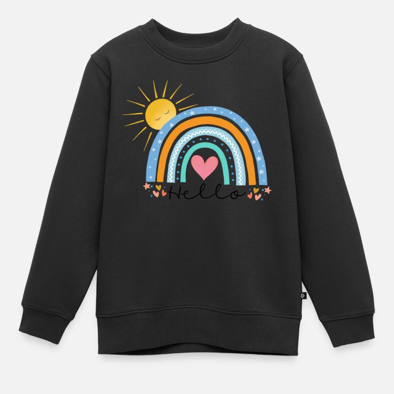 Regenbogen - Kinder Premium Organic Sweatshirt - Schwarz
