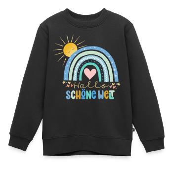 Hallo Welt - Kinder Premium Organic Sweatshirt - Schwarz - Vorne - AI Model Kid Female (0cm)