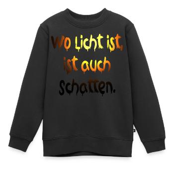 wo licht ist ist auch schatten - Kinder Premium Organic Sweatshirt - Schwarz - Vorne - AI Model Kid Female (0cm)