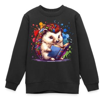 Lire Hérisson - Sweat Premium enfant bio - noir - Devant - AI Model Kid Female (0cm)