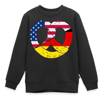 Brezel Amerikanische Herkunft Deutsch - Kinder Premium Organic Sweatshirt - Schwarz - Vorne - AI Model Kid Female (0cm)