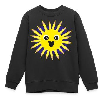Kindergeburtstags Sonne mit Stiften. - Kinder Premium Organic Sweatshirt - Schwarz - Vorne - AI Model Kid Female (0cm)