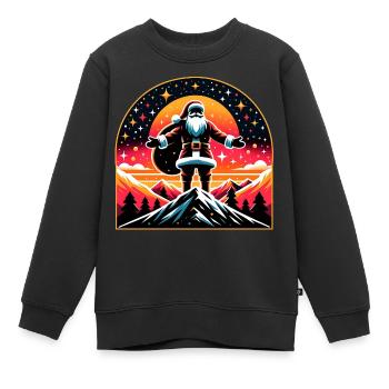 Weihnachtsmann im Gebirge - Kinder Premium Organic Sweatshirt - Schwarz - Vorne - AI Model Kid Female (0cm)