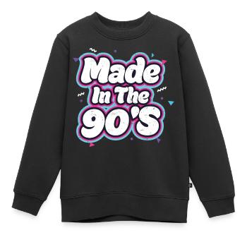 années quatre-vingt-dix - Sweat Premium enfant bio - noir - Devant - AI Model Kid Female (0cm)