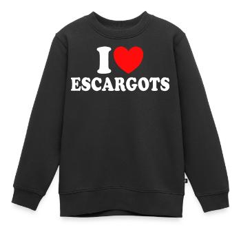 Humour I Love Escargots Cuisine - Sweat Premium enfant bio - noir - Devant - AI Model Kid Female (0cm)