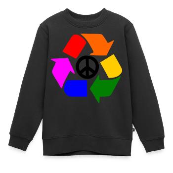 Friedenszeichen - Kinder Premium Organic Sweatshirt - Schwarz - Vorne - AI Model Kid Female (0cm)