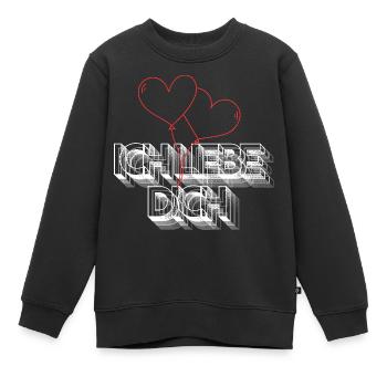 Ich liebe Dich - Kinder Premium Organic Sweatshirt - Schwarz - Vorne - AI Model Kid Female (0cm)