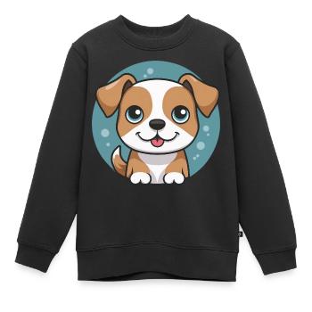 Mein bester Freund – Süßer Hund für kleine Tierfre - Kinder Premium Organic Sweatshirt - Schwarz - Vorne - AI Model Kid Female (0cm)