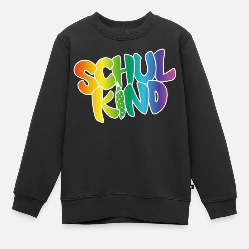 Schulkind Regenbogenfarben - Kinder Premium Organic Sweatshirt - Schwarz