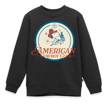 Peanuts Design Snoopy Und American Cowboy Club - Kinder Premium Organic Sweatshirt - Schwarz - Vorne - AI Model Kid Female (0cm)