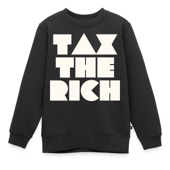 TAXEZ LES RICHES - Sweat Premium enfant bio - noir - Devant - AI Model Kid Female (0cm)