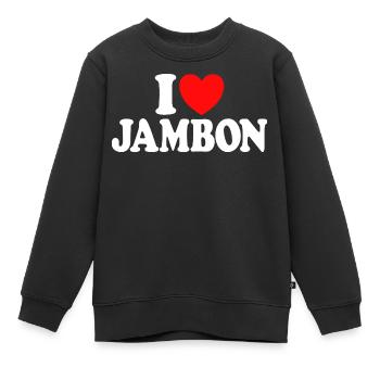 Ich liebe Schinken liebt Schinken - Kinder Premium Organic Sweatshirt - Schwarz - Vorne - AI Model Kid Female (0cm)