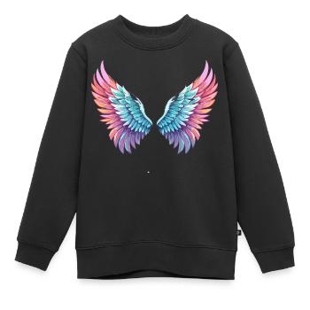 angelwings,engelsflügel,graffiti,malerei,bunt - Kinder Premium Organic Sweatshirt - Schwarz - Vorne - AI Model Kid Female (0cm)