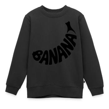 Banane - Coole Frucht Logo - Kinder Premium Organic Sweatshirt - Schwarz - Vorne - AI Model Kid Female (0cm)