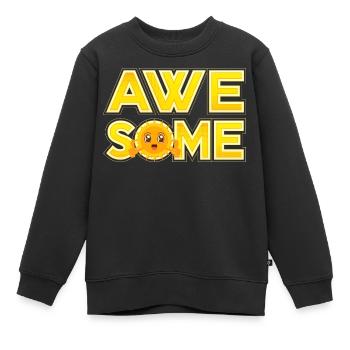 Awesome (Sonne, Kawaii, Gelb) - Kinder Premium Organic Sweatshirt - Schwarz - Vorne - AI Model Kid Female (0cm)