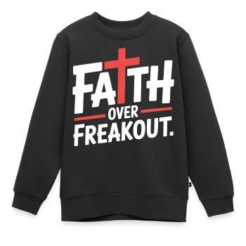 La foi sur la panique La foi en Jésus - Sweat Premium enfant bio - noir - Devant - AI Model Kid Female (0cm)